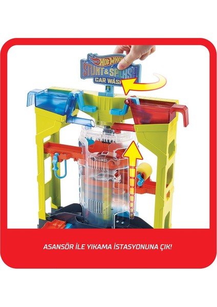 GRW37 Hot Wheels, Oto Yıkamada Renk Değiştirme Oyun Seti / +4 Yaş