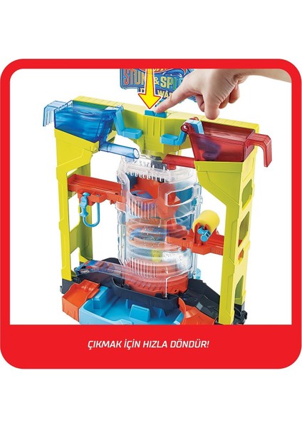 GRW37 Hot Wheels, Oto Yıkamada Renk Değiştirme Oyun Seti / +4 Yaş