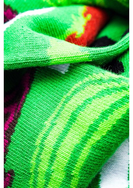 Salata Desenli Unisex Renkli Çorap 2 Çift indirimleri