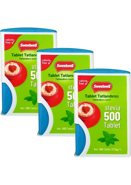 Stevia Tablet Tatlandırıcı 3 x 500 Tablet