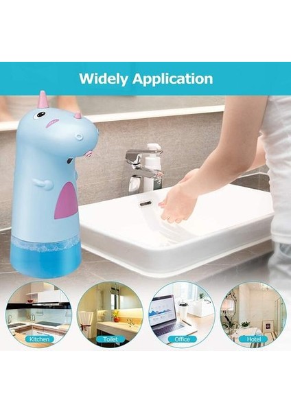 250 ml Taşınabilir Sevimli Dinozor Otomatik Sabunluk Çocuk Banyo Aksesuarları Dokunmadan Indüksiyon Köpük Kabarcık Eller İçin | Taşınabilir Sabunluk (Pembe) (Yurt Dışından)