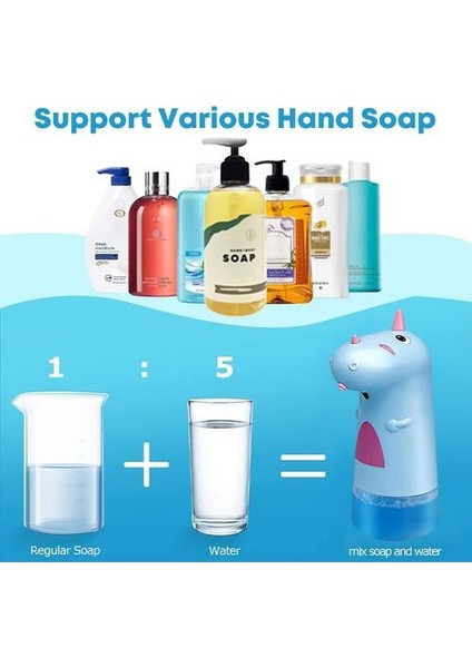 250 ml Taşınabilir Sevimli Dinozor Otomatik Sabunluk Çocuk Banyo Aksesuarları Dokunmadan Indüksiyon Köpük Kabarcık Eller İçin | Taşınabilir Sabunluk (Pembe) (Yurt Dışından)