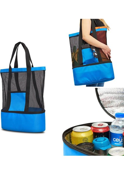 Plaj Çantası Piknik Çanta Serin Tutucu Kadın Deniz Çantaları Soğuk Seyahat Kamp Fileli Şeffaf Termos fiyatları