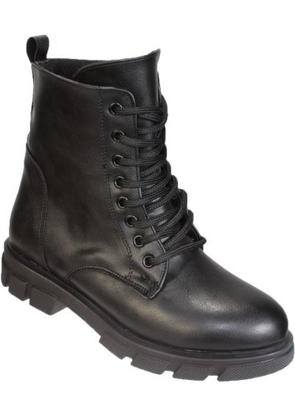 Yazkış Kadın Siyah Cilt 15CM Boy Uzunluğu Bağcıklı Fermuarlı Termo Taban Postal Bot fiyatları