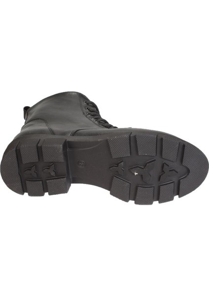 Yazkış Kadın Siyah Cilt 15CM Boy Uzunluğu Bağcıklı Fermuarlı Termo Taban Postal Bot indirimleri