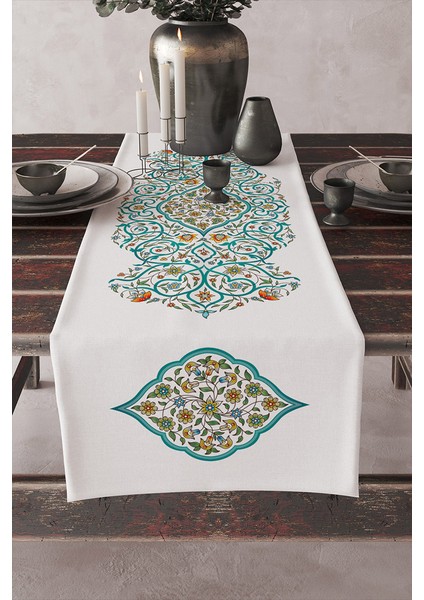 Kırlent Osmanlı, Anadolu Desenli Çift Tarafı Baskılı Kalın Biyeli Kırlent ve Runner Set 4'lü fiyatları