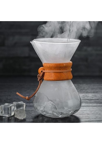 400 ml Dayanıklı Cam Kahve Makinesi Kahve Pot Üzerinde Dökülme Espresso Italyan Kahve Makinesi Paslanmaz Çelik Filtre Moka Pot | Kahve Kapları (Yurt Dışından)