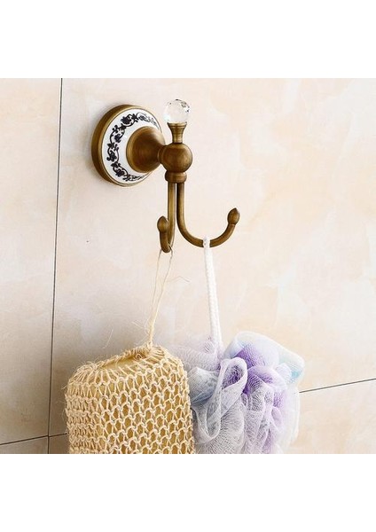 Antika Fırçalanmış Bakır Kristal ve porselen Baz Banyo Handware Banyo Havlu Raf Havlu Bar Kağıt Tutucu Sabunluk Kanca BS8005 | Kristal Kağıt Havlu Tutucu | Kristal Kristal Hooks (Yurt Dışından)