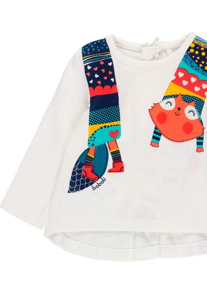 Kız Bebek Sweatshirt Pantolon Set Beyaz