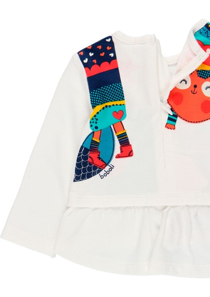 Kız Bebek Sweatshirt Pantolon Set Beyaz