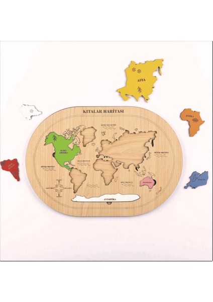 Ahşap Kıtalar Haritası Montessorie Bul Tak Puzzle fiyatları