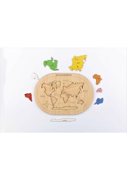 Ahşap Kıtalar Haritası Montessorie Bul Tak Puzzle fırsatları