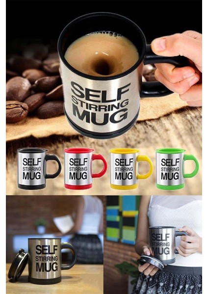 Self Stirring Mug - Kendi Kendini Karıştıran Mikser Kupa Termos Bardak