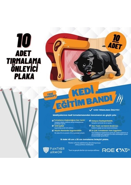 Panther Armor, Premium Kedi Tırmalama Önleyici, Şeffaf, Non-Toxic, 45 x 25 cm