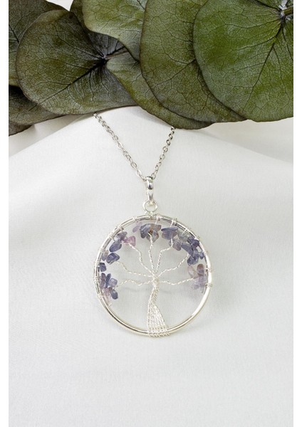 Tanzanit Taşı Hayat Ağacı Kolye