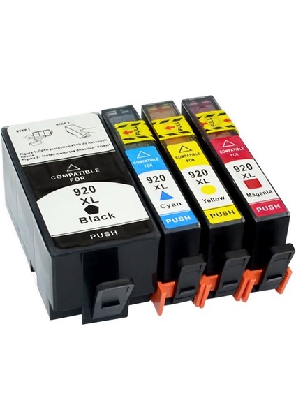 Photo Print® HP 920XL Muadil Kartuş 4 Renk Officejet 7000A Tam Dolu Çipli Kullanıma Hazır