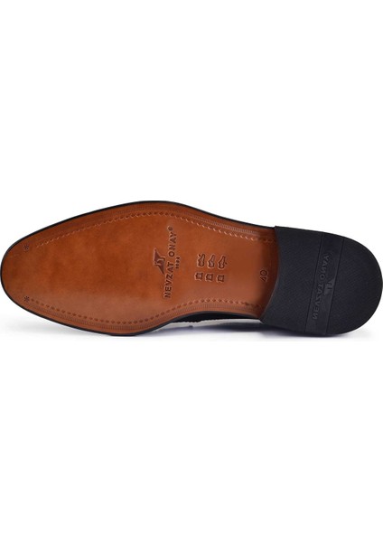 Hakiki Deri Lacivert Klasik Bağcıklı Kösele Erkek Ayakkabı -9125- fırsatları