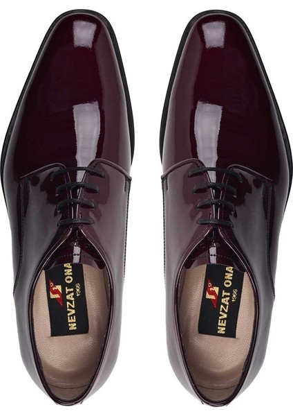 Bordo Klasik Bağcıklı Kösele Erkek Ayakkabı -11390- modelleri