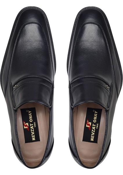 Siyah Klasik Loafer Kösele Erkek Ayakkabı -8926-
