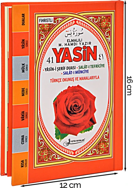 Yasini Şerif Kitabı - Çanta Boy - 128 Sayfa - Ciltli - Pembe Renk - Fetih Yayınları - Mevlid Hediyeliği