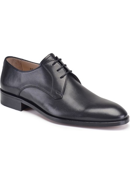 Hakiki Deri Siyah Klasik Bağcıklı Kösele Erkek Ayakkabı -8958- fiyatları