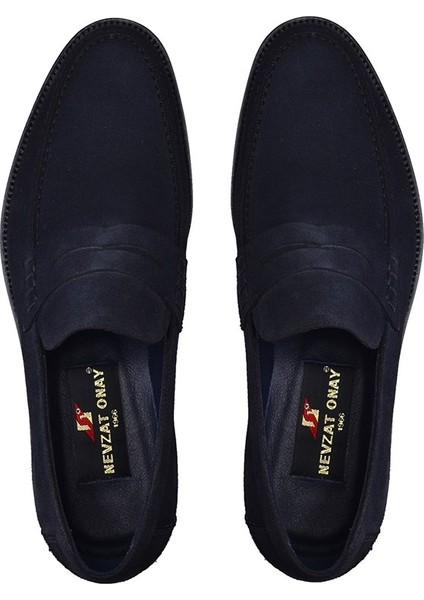 Lacivert Klasik Loafer Kösele Erkek Ayakkabı -12086- modelleri