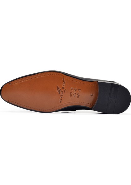 Siyah Klasik Loafer Kösele Erkek Ayakkabı -12693-