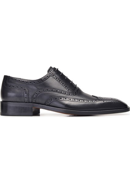 Siyah Klasik Bağcıklı Kösele Erkek Ayakkabı -9002-