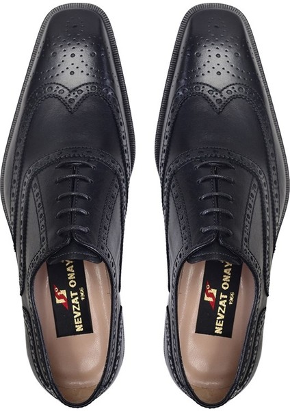 Siyah Klasik Bağcıklı Kösele Erkek Ayakkabı -9002- modelleri