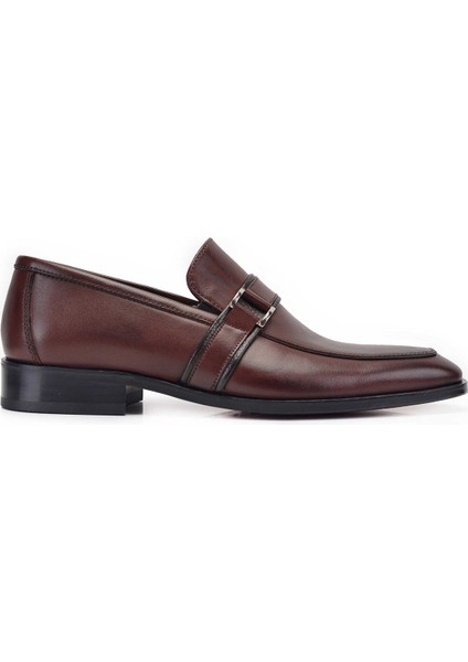 Kahverengi Klasik Loafer Kösele Erkek Ayakkabı -9047-