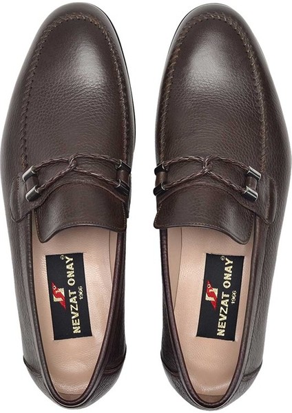 Kahverengi Klasik Loafer Kösele Erkek Ayakkabı -7164- modelleri