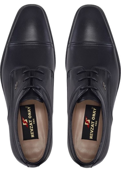 Siyah Klasik Bağcıklı Kösele Erkek Ayakkabı -8795- modelleri