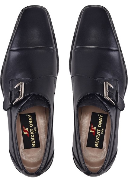 Siyah Klasik Tokalı Kösele Erkek Ayakkabı -12156- modelleri