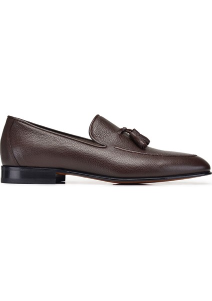 Kahverengi Klasik Loafer Kösele Erkek Ayakkabı -10819-