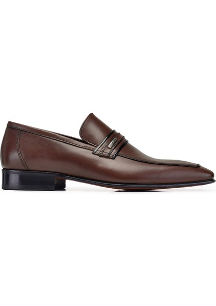Kahverengi Klasik Loafer Kösele Erkek Ayakkabı -7096-