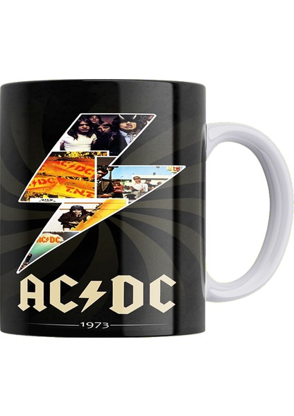 Ac/dc Çift Taraflı Baskılı Beyaz Porselen Kupa