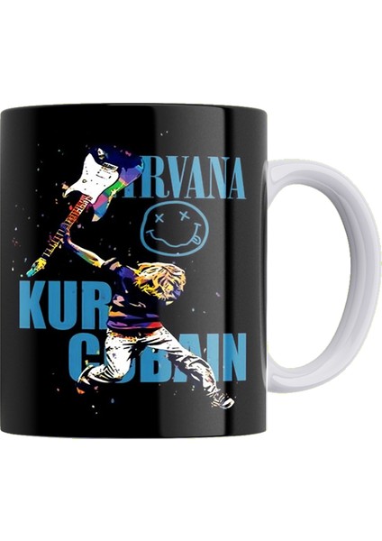 Nirvana Çift Taraflı Baskılı Beyaz Porselen Kupa