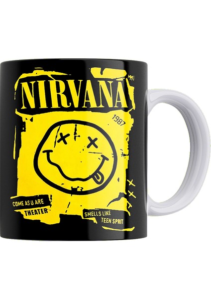 Nirvana Çift Taraflı Baskılı Beyaz Porselen Kupa