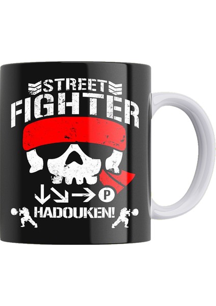 Street Fighter Çift Taraflı Baskılı Beyaz Porselen Kupa