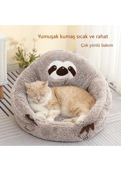 Evcil Hayvan Kumu Kabarık Yumuşak Kış Peluş Kedi Yatağı(Yurt Dışından)