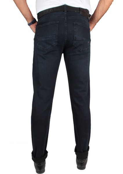 Erkek Likralı Koyu Lacivert Rahat Kalıp Kot Pantolon 1263 indirimleri