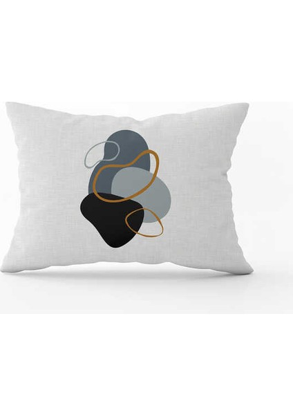 Kahverengi Lacivert Modern Soyut Desenli Dijital Baskılı Kırlent Yastık Kılıfı CGH709-3550 Çift Tarafı Baskılı