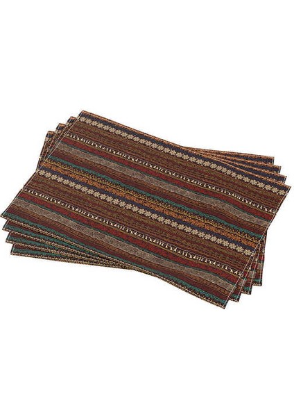 Kahverengi Etnik Afrika Desenli Dijital Baskı Amerikan Servisi 4lü Set CGH1261-AS