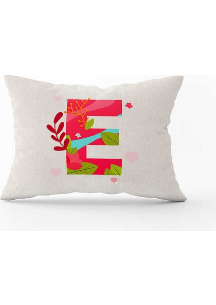 Krem Kırmızı Modern Sevgililer Günü Temalı Dijital Baskılı Kırlent Kılıfı CGH959-3550 Çift Tarafı Baskılı