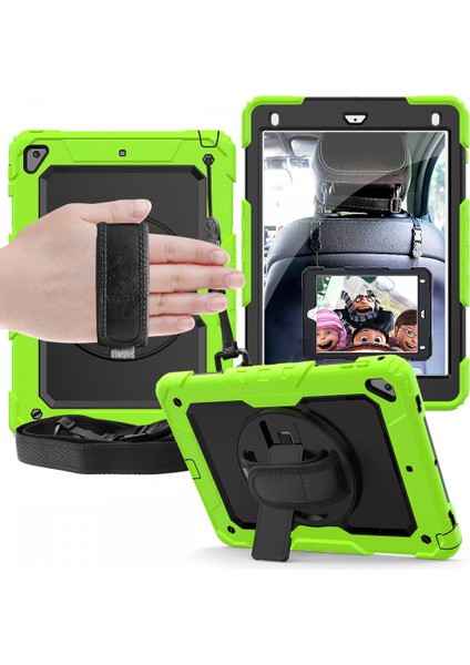 Apple iPad 9.7 (2018) Kılıf 360 Korumalı Askılı Standlı Tank Kapak Zipax-Azn-Pars