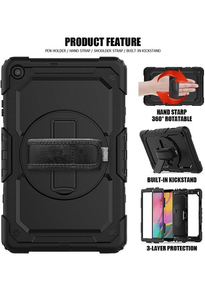 Apple iPad 5 Air 9.7 Kılıf 360 Korumalı Askılı Standlı Tank Kapak Zipax-Azn-Pars