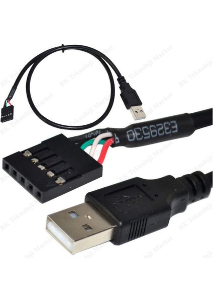 BK Teknoloji USB 2.0 A Erkek To 5pin Dişi Pcb Anakart Kablosu