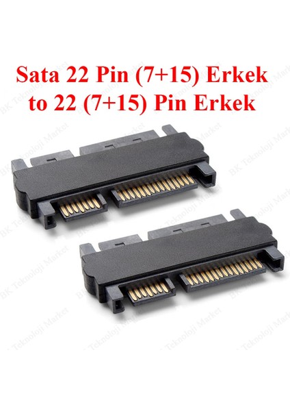 Sata 22 Pin Erkek To Sata 22 Pin Erkek Adaptör
