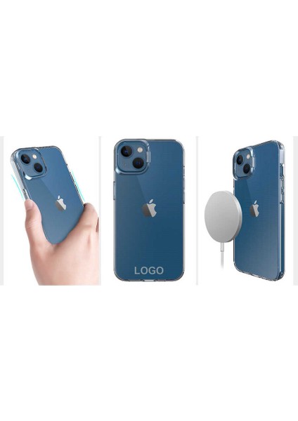 iPhone 14 Kılıf Şeffaf Lens Metal Standlı Skuba Silikon