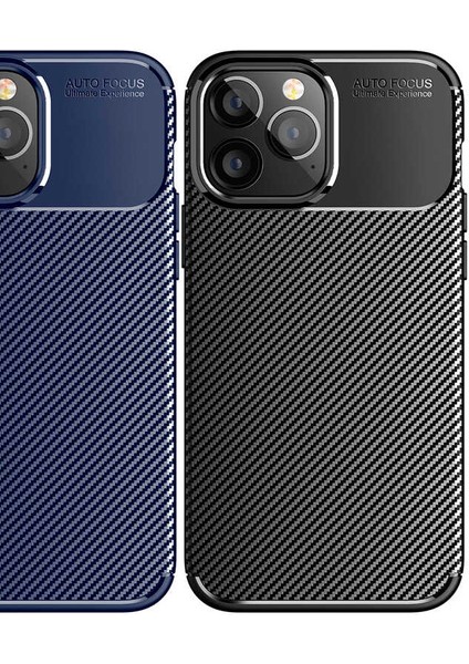 iPhone 14 Pro Max Kılıf Karbon Dokulu Silikon - Lacivert modelleri